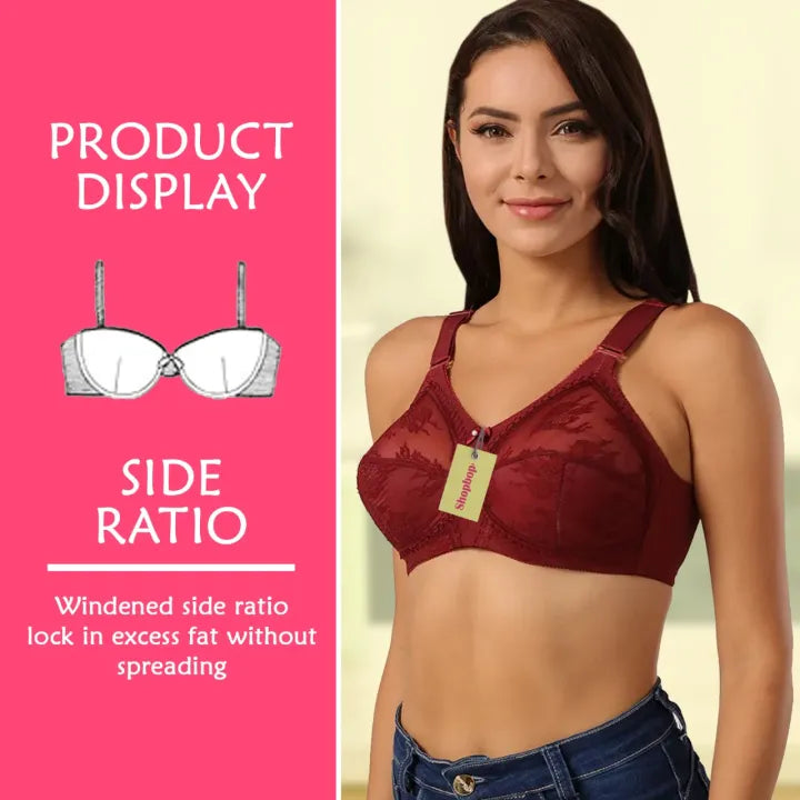 SHOPBOP Wireless Full Coverage Bra for Girls & Women 100% Original Doreen Style Support Bra, Non-Padded Full Cup Comfort Bra for Daily Wear
