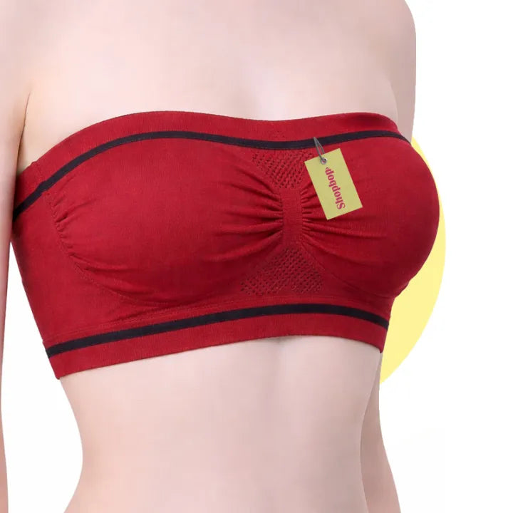 SHOPBOP Strapless Soft Non-Padded Tube Bra for Girls – Seamless Wireless Bandeau Bra 28–36 Sizes
