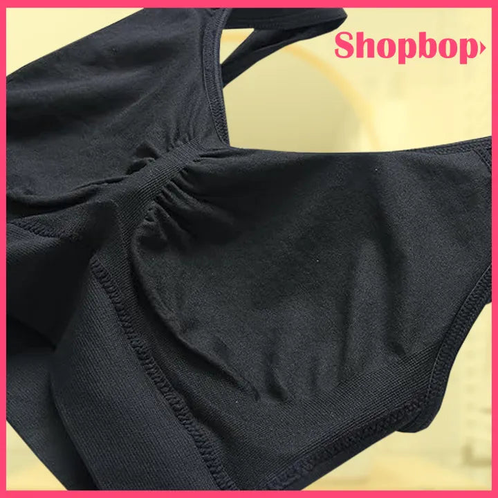 SHOPBOP Seamless Air Sports Bra for Women – Breathable Wire-Free Padded Bralette Crop Top, Comfortable Lingerie Bra
