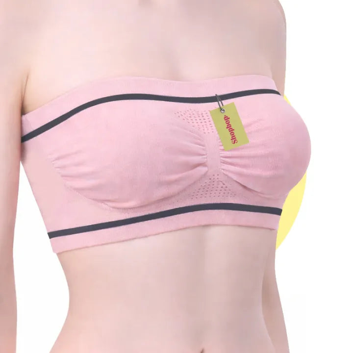 SHOPBOP Strapless Soft Non-Padded Tube Bra for Girls – Seamless Wireless Bandeau Bra 28–36 Sizes
