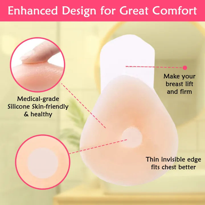 SHOPBOP Push-Up Adhesive Bras for Women 1 Pair Backless Strapless Invisible Silicone Sticky Bra, Wireless Breast Lift Bralette