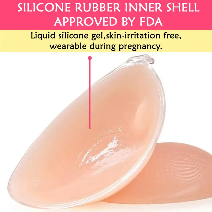 SHOPBOP Push-Up Adhesive Bras for Women 1 Pair Backless Strapless Invisible Silicone Sticky Bra, Wireless Breast Lift Bralette