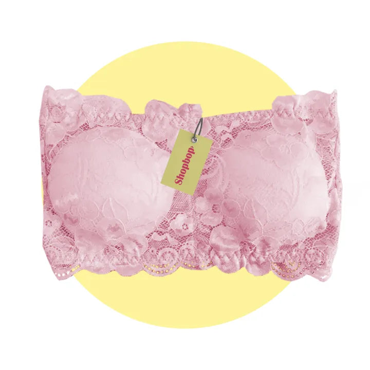 SHOPBOP Fancy Padded Strapless Bra for Girls – Wireless Tube Top Brassiere, Free Size 28–34