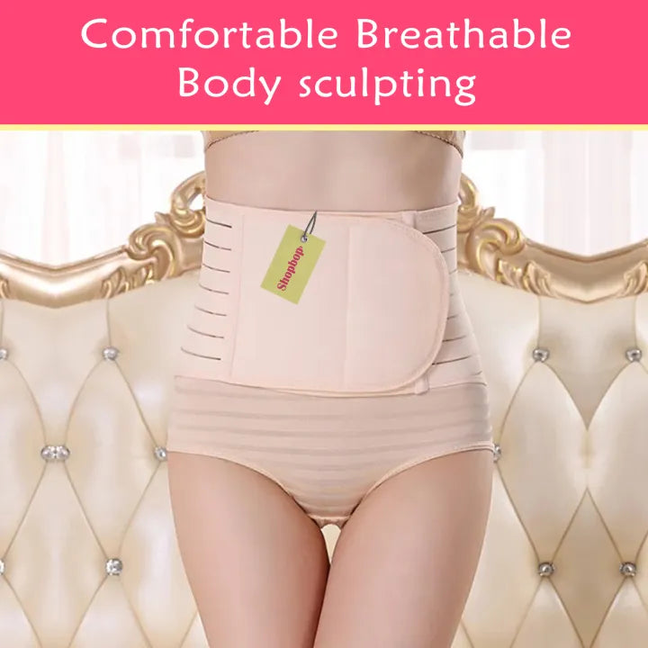 SHOPBOP Belly Belt Body Shaper for Women 4-Skeleton Waist Band, Slimming Maternity Postpartum Abdominal Binder Girdle