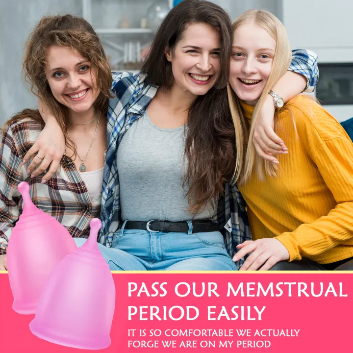 SHOPBOP Reusable Medical-Grade Silicone Menstrual Cup for Women & Girls Hygienic Period Cup, Available in Small, Medium & Large Sizes