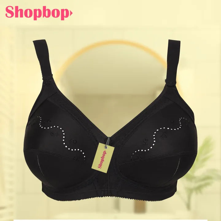 SHOPBOP Full Coverage Cotton Bra for Women – 100% Original Non-Padded, Non-Wired Full Cup Support Bra, Comfortable Cotton Bra