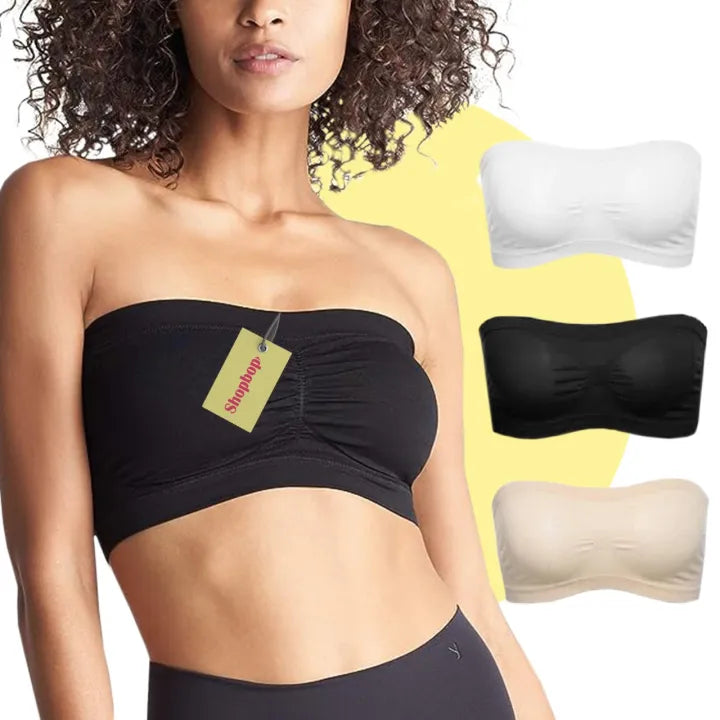 SHOPBOP Pack of 3 Strapless Soft Non-Padded Tube Bras for Girls – Wireless Bandeau Bras 28–36 Sizes