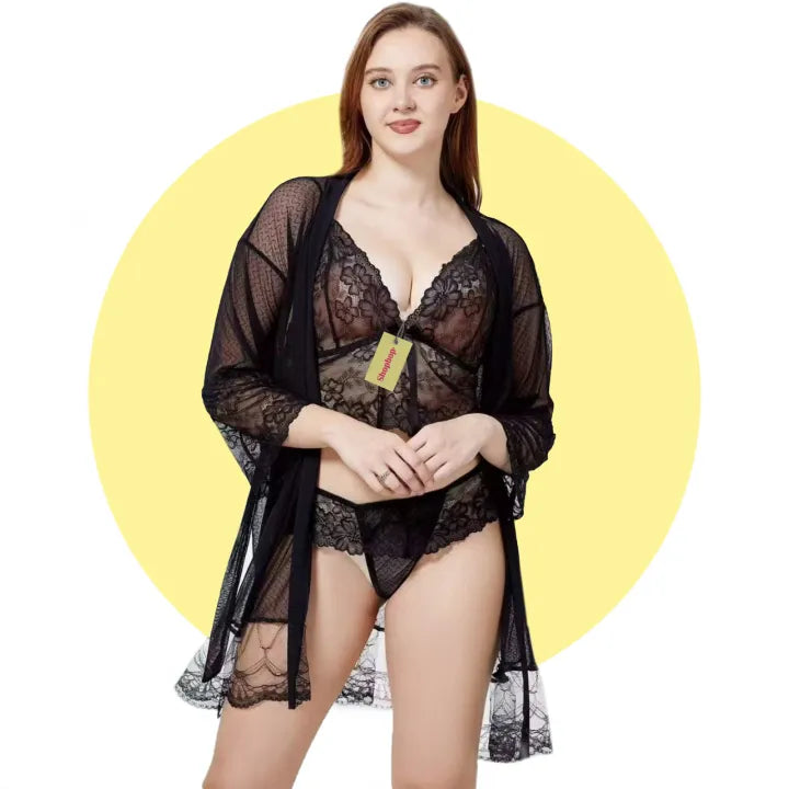 SHOPBOP Night Dress for Women & Girls Bridal Nightwear Sleepwear Set, Elegant Soft Fabric Sleeping Suit & Lingerie Style Nighty