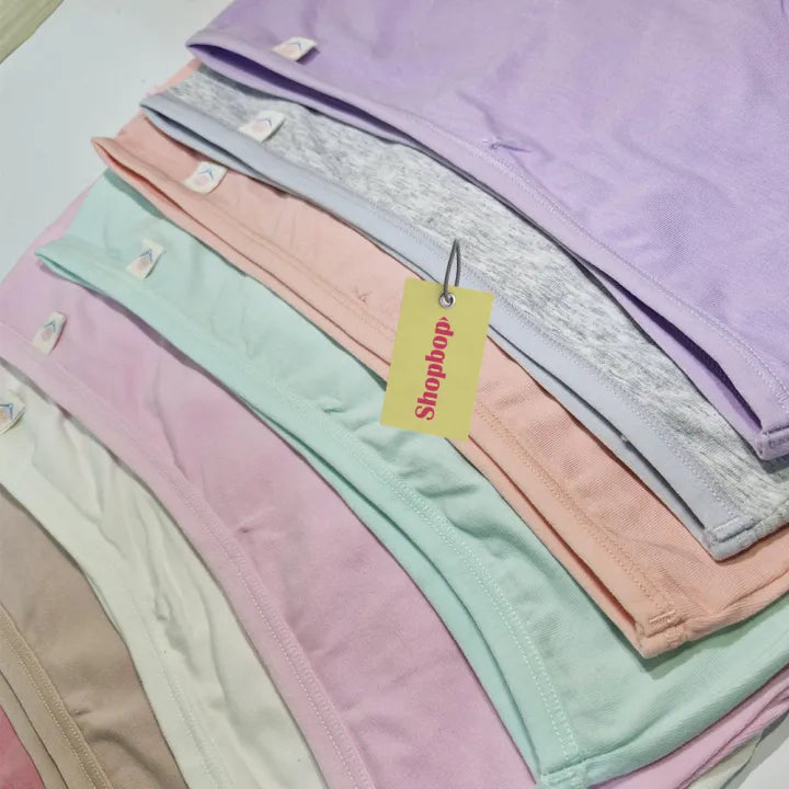 SHOPBOP Pack of 3 Soft Cotton Panties for Women & Girls – Seamless Briefs, Multiple Designs, Comfortable Everyday Wear
