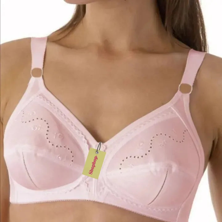 SHOPBOP Full Coverage Cotton Bra for Women – 100% Original Non-Padded, Non-Wired Full Cup Support Bra, Comfortable Cotton Bra