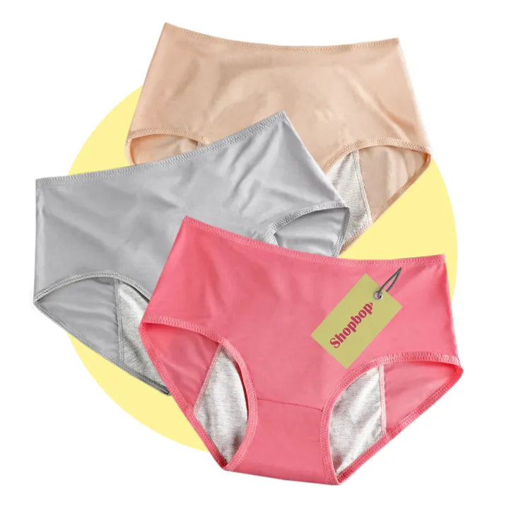 SHOPBOP Pack of 3 Women’s Leak Proof Period Panties Large Size Cotton Menstrual Underwear Briefs
