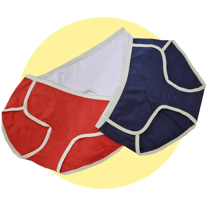 SHOPBOP Pack of 3 Soft Cotton Panties for Women & Girls Seamless Multi-Design Briefs, Comfortable & Breathable Fit