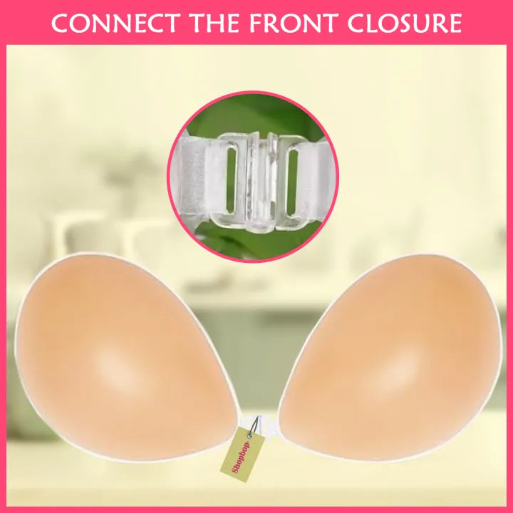 SHOPBOP Silicone Push-Up Bra for Women Reusable Strapless Sticky Bra, Invisible Breast Lift Adhesive Bra