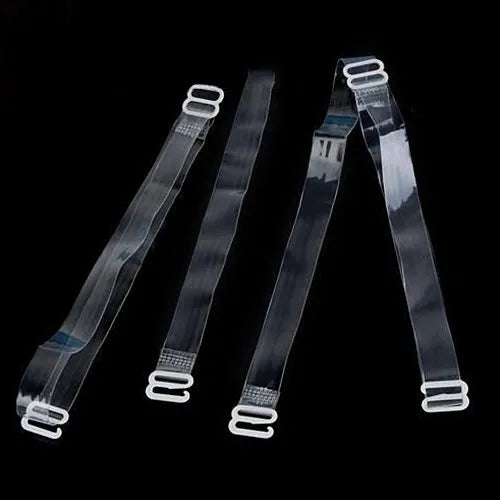 SHOPBOP Pack of 3 Invisible Transparent Bra Straps Adjustable Elastic Silicone Straps for Women & Girls, Clear & Comfortable