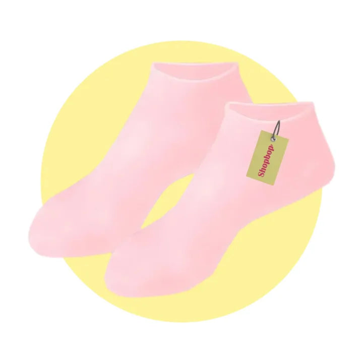 SHOPBOP Silicone Moisturizing Gel Socks 1 Pair Foot Spa Treatment, Anti-Crack & Exfoliating Care for Dry Feet