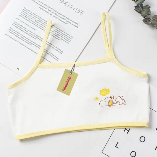 Pack of 3 Cotton Solid Teenage Girls Student Underwear, Kids Girls Children's Vest Training Bras Tops - Image 2