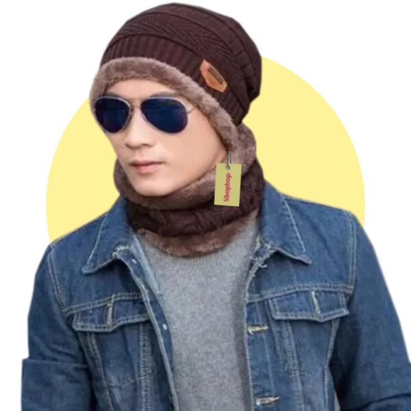 Woolen Winter Cap With Neck Band For Kid, Men and Women - Image 2