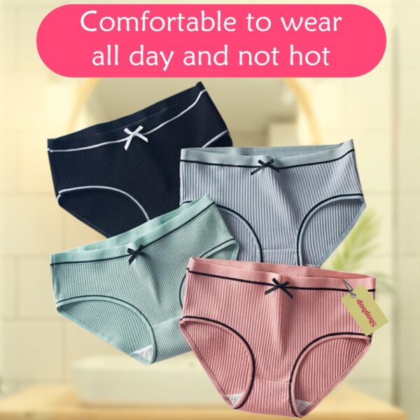 Pack of 3 Panites for Women Comfortable Panty for Girls Multicolor Underwears in Cotton - Image 5