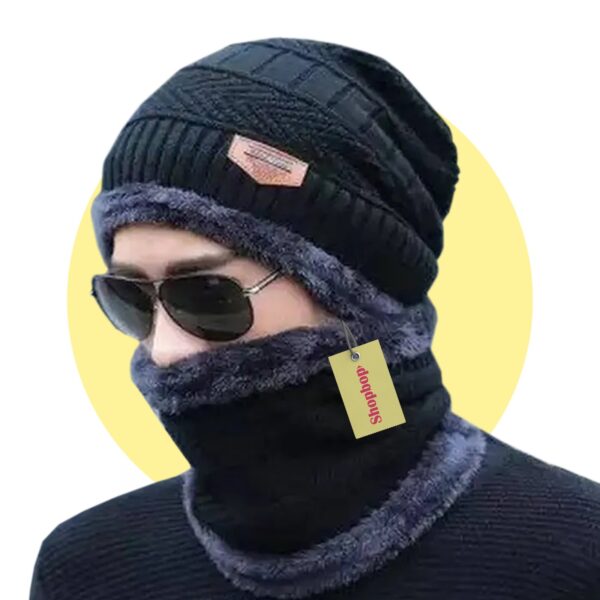 Woolen Winter Cap With Neck Band For Kid, Men and Women